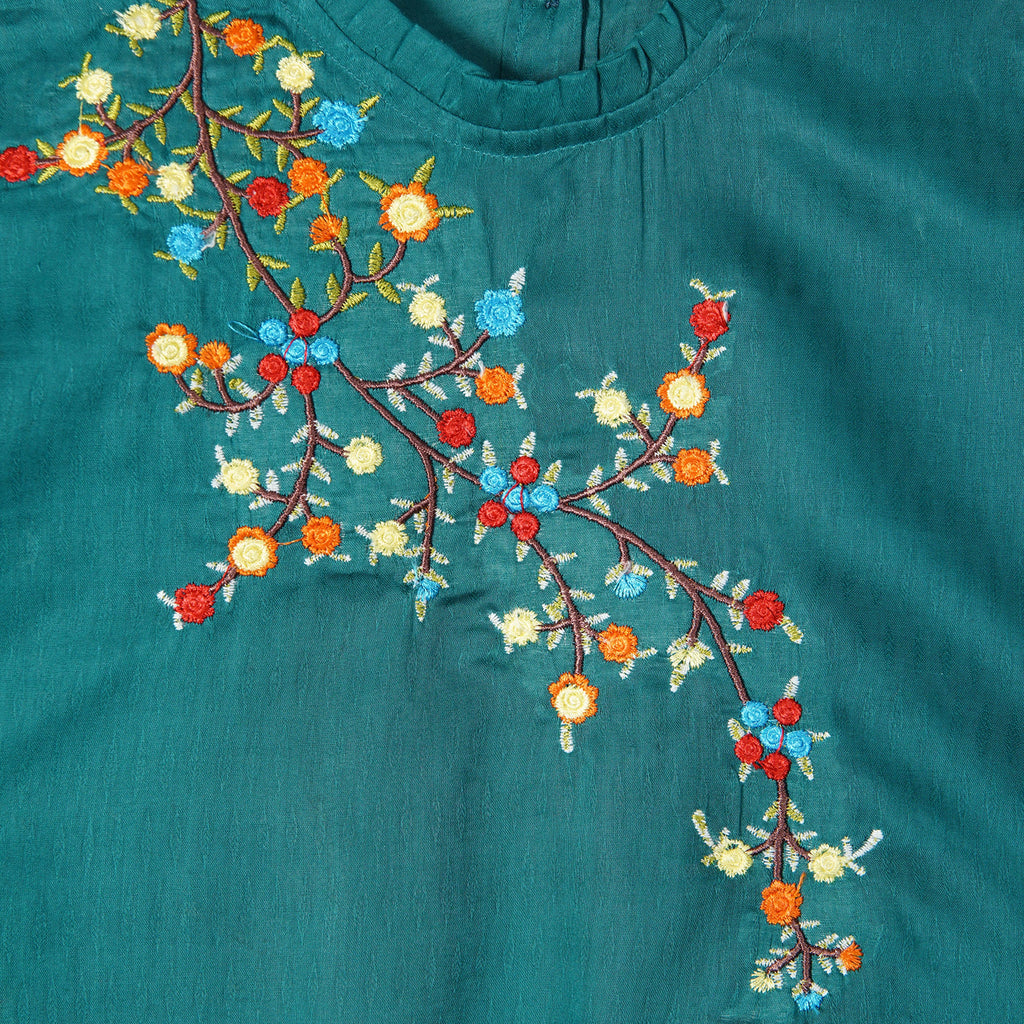 TEAL EMBROIDERED KURTI