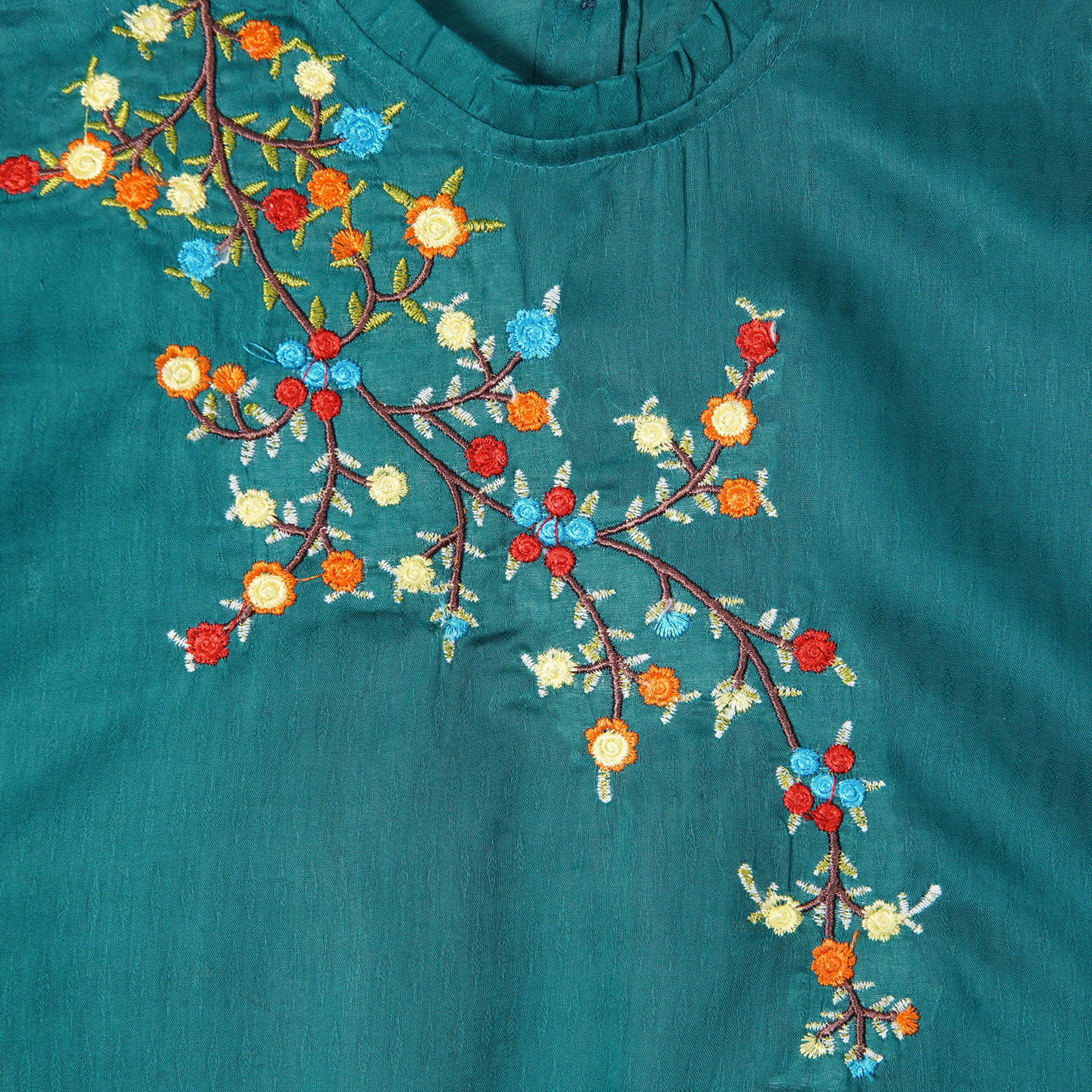 TEAL EMBROIDERED KURTI