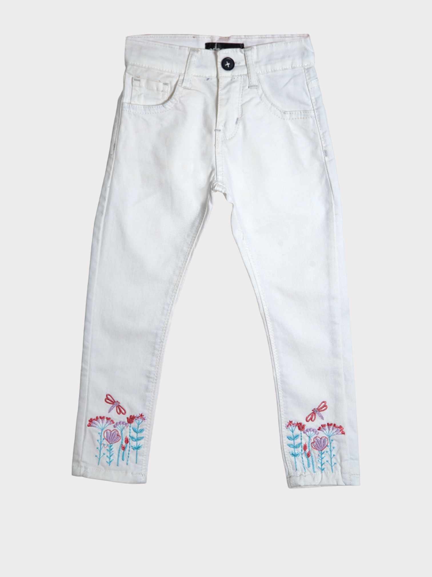WHITE EMBROIDERED COTTON PANT