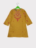 MUSTARD EMBROIDERED KURTI