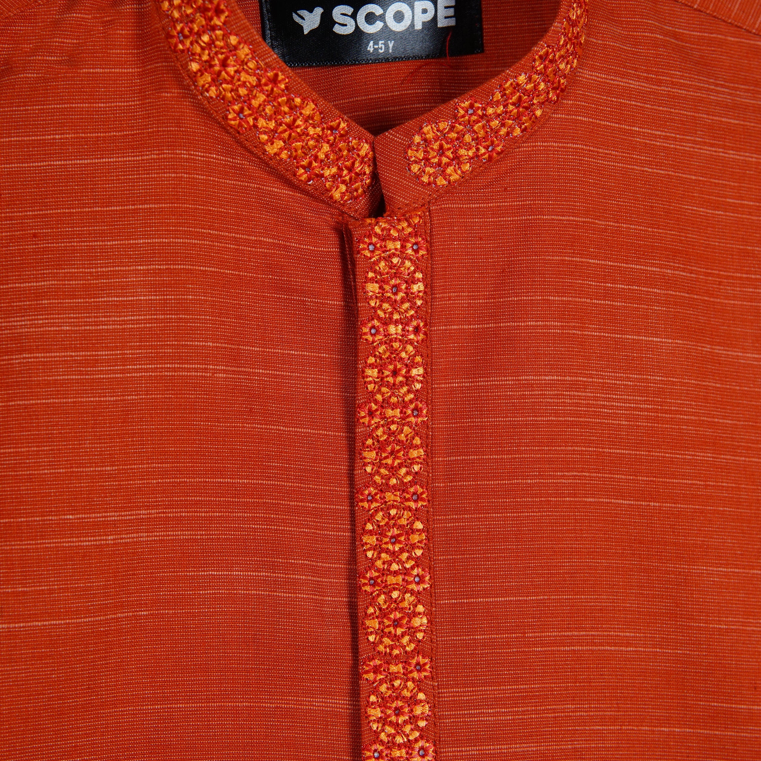 ORANGE EMBROIDERED STYLISH KURTA