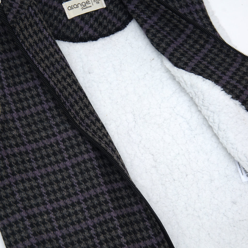 ORANGE SLEEVELESS FUR JACKET