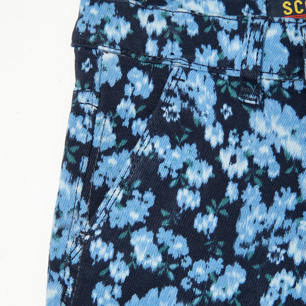 بلیو پرنٹ شدہ ڈینم شارٹ