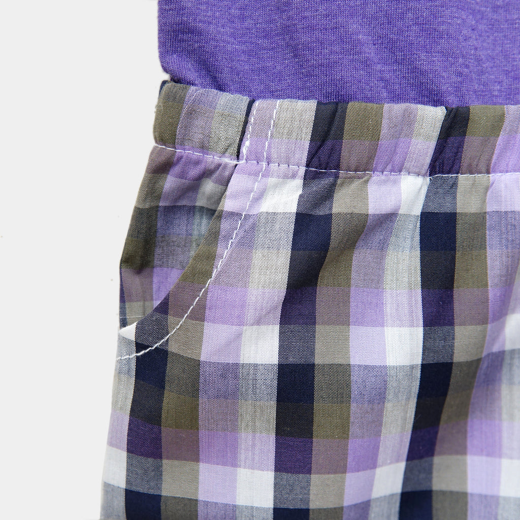 جامنی رنگ کا پرنٹ شدہ رومپر