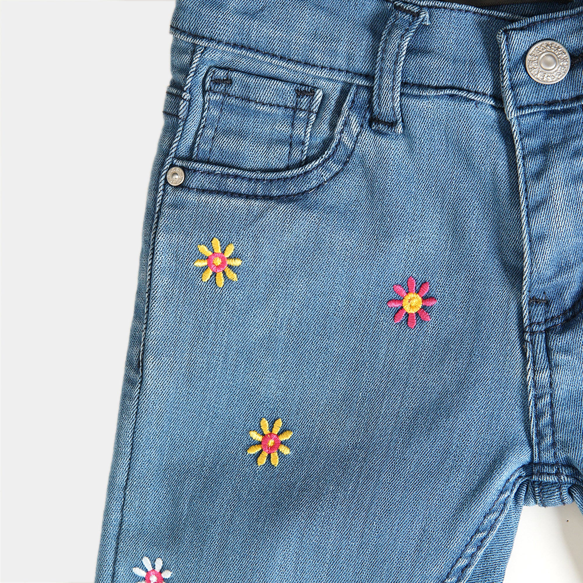 LIGHT BLUE EMBROIDERED JEANS