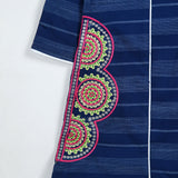 NAVY POM EMBROIDERED KURTI