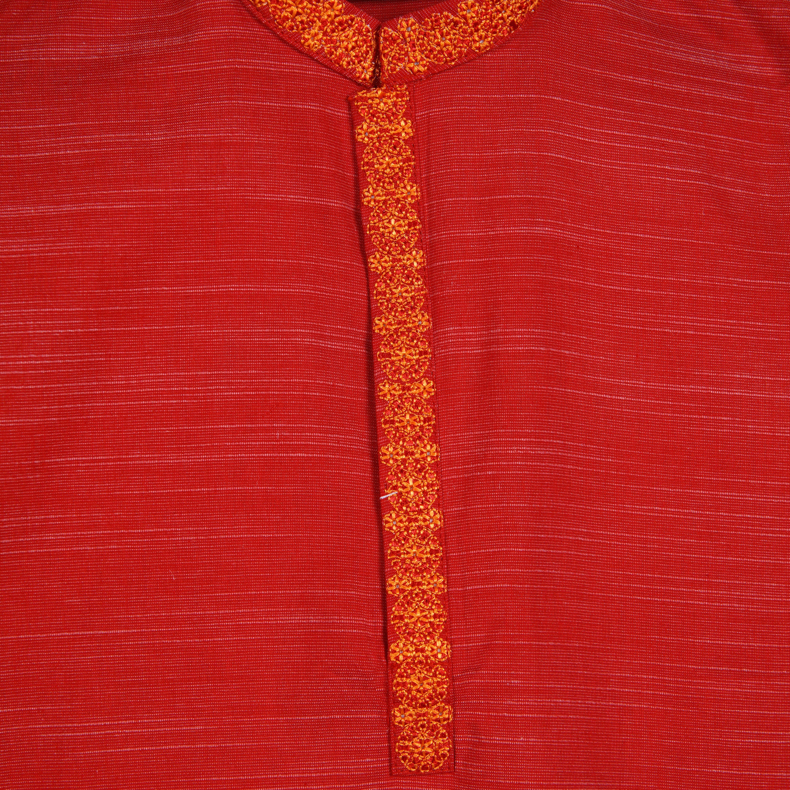 RED EMBROIDERED STYLISH KURTA