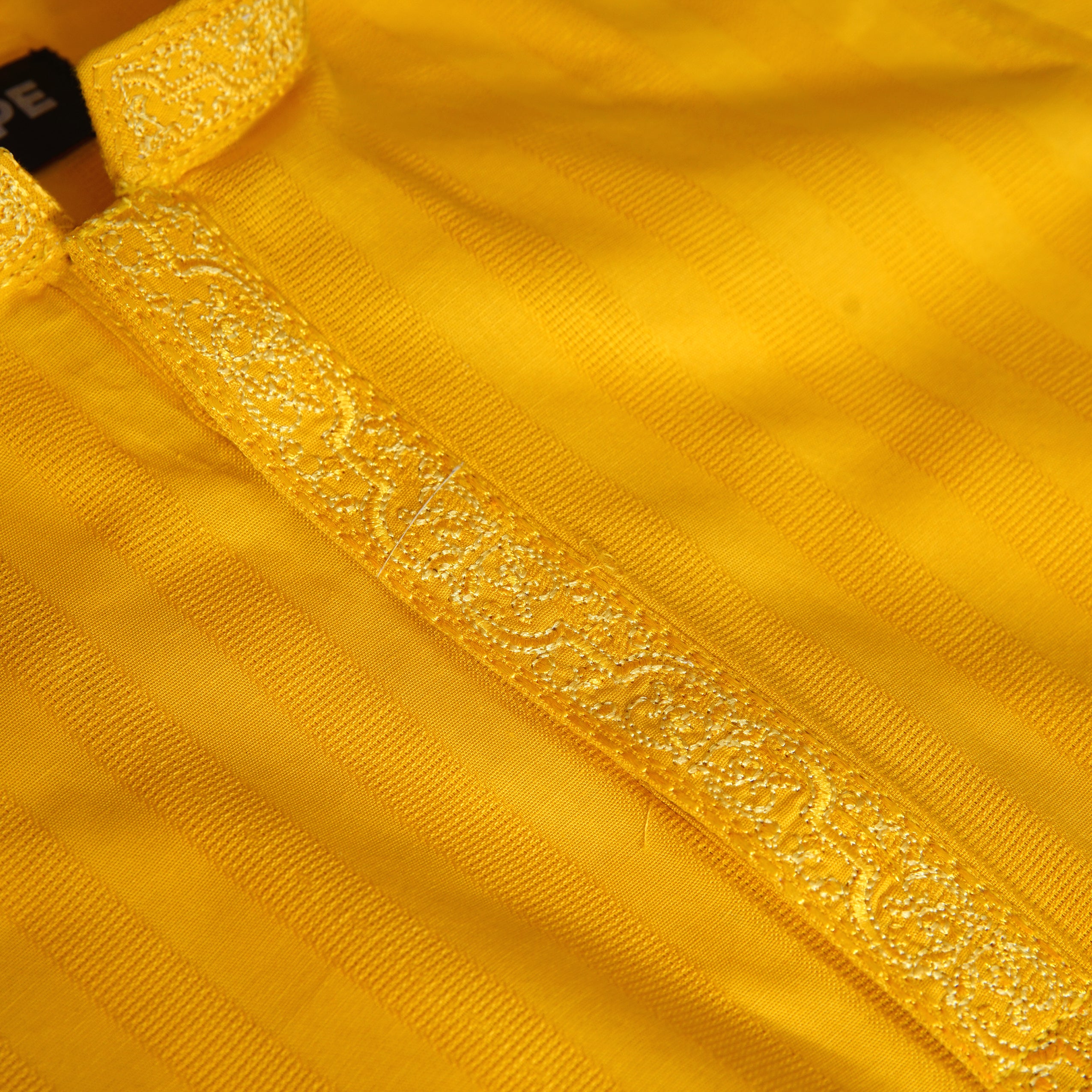 BRIGHT YELLOW EMBROIDERED KURTA
