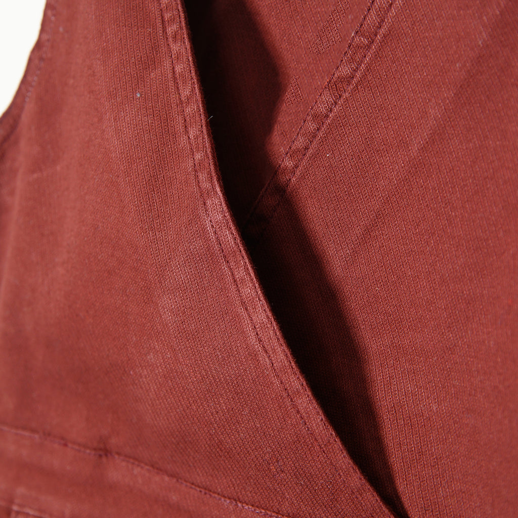 MAROON SLEEVELESS TWILL DRESS