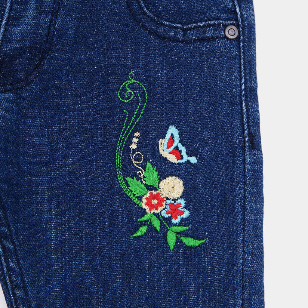 BLUE EMBROIDERED JEANS