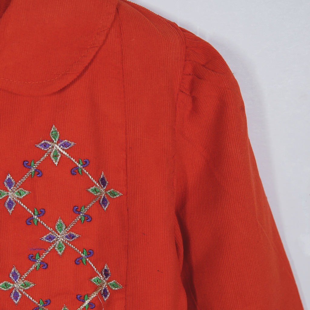 کڑھائی شدہ کورڈوری فر کوٹ