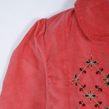 EMBROIDERED CORDUROY FUR COAT