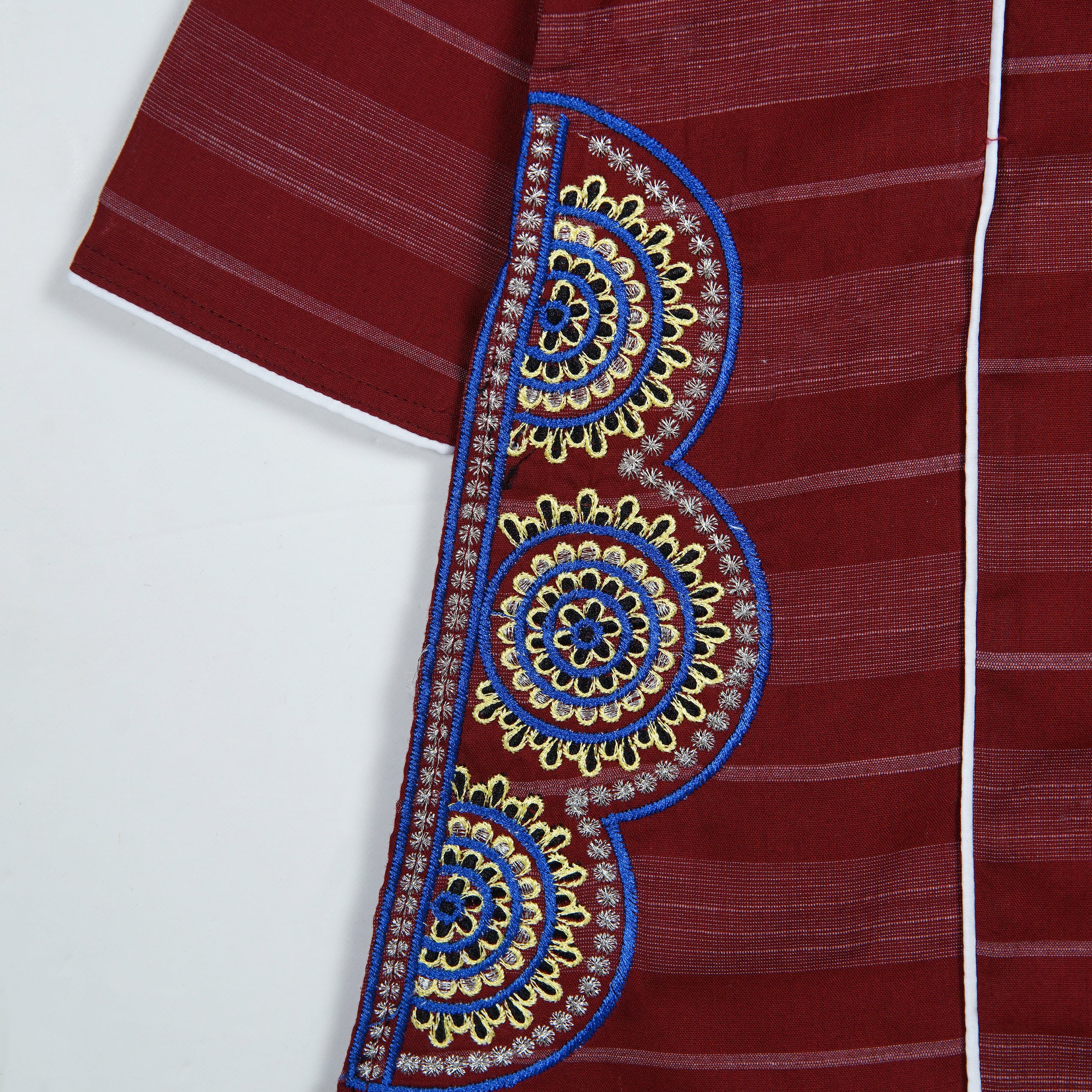 MAROON POM EMBROIDERED KURTI