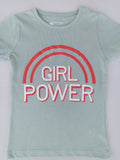 ORANGE 3D GIRL POWER GRAPHIC T-SHIRT