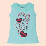 ROLLOVER GLITTER HEART GRAPHIC T-SHIRT