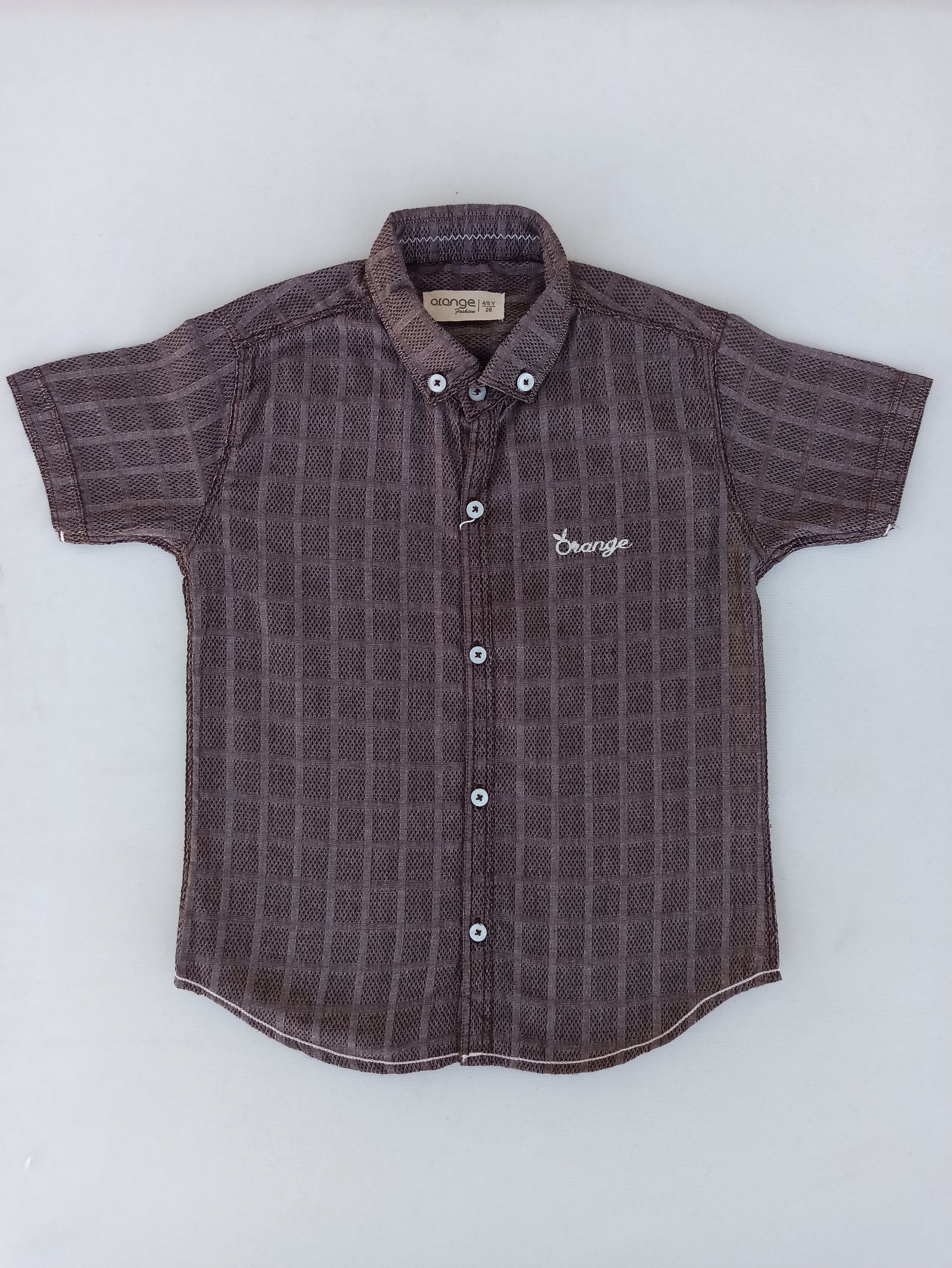 ORANGE STYLISH BOXES SHIRT