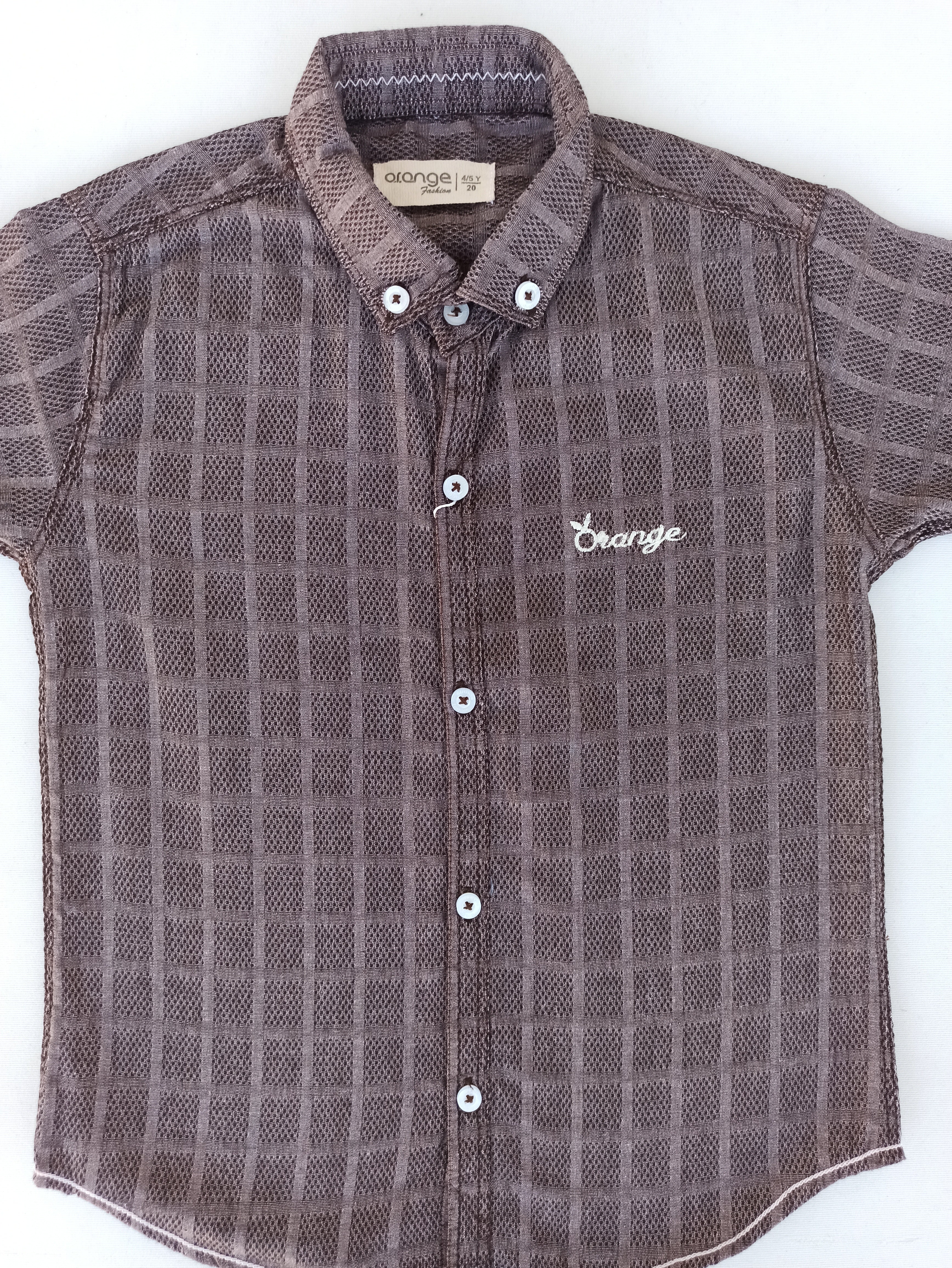 ORANGE STYLISH BOXES SHIRT