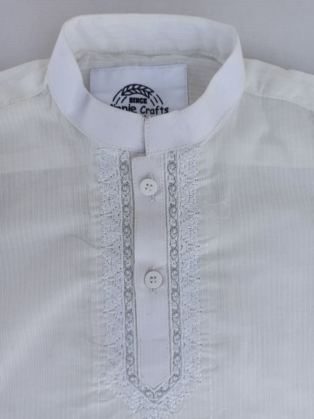 MINNIE CRAFT WHITE EMBROIDERED KURTA & TROUSER