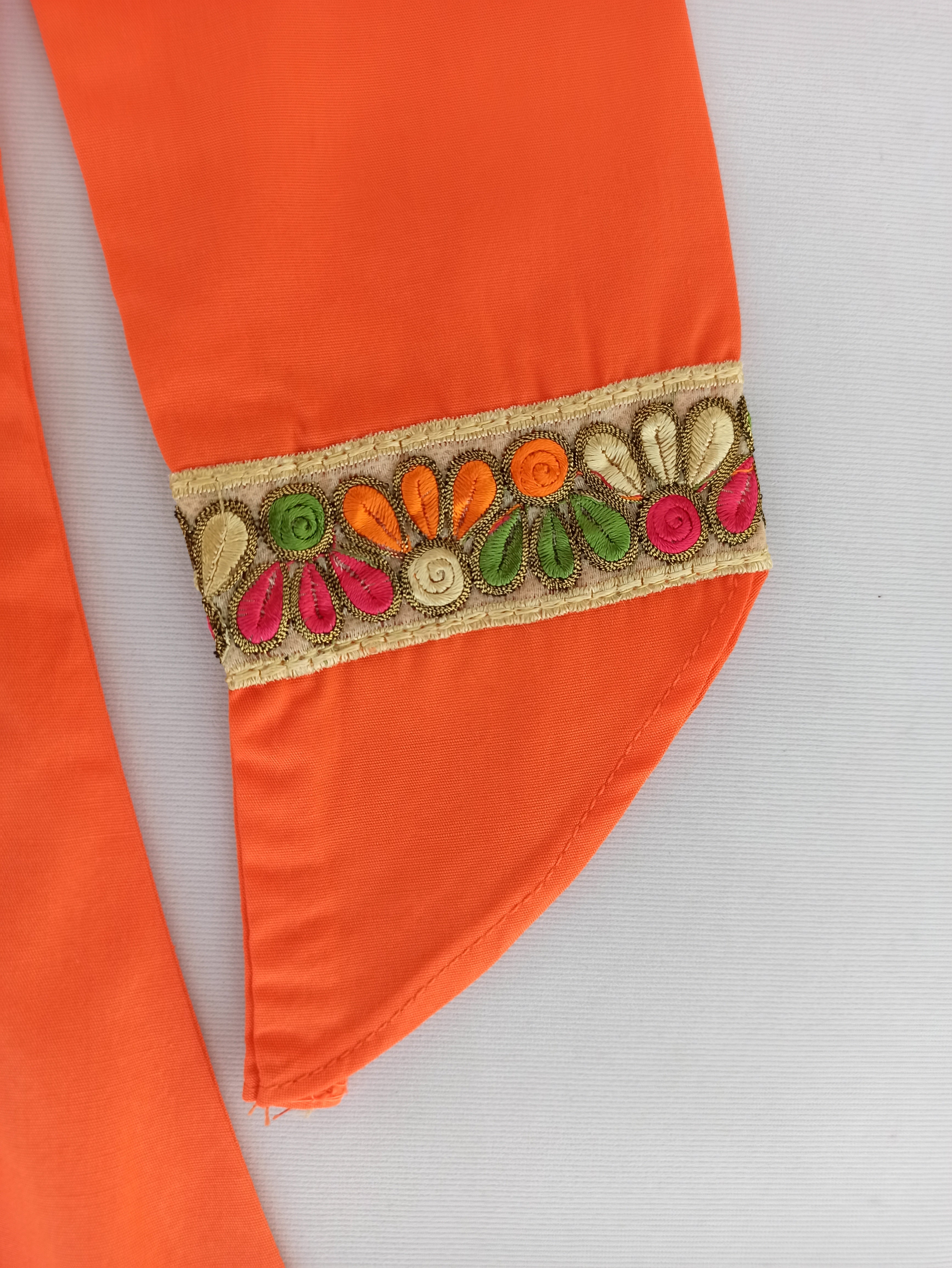 BRIGHT ORANGE EMBROIDERED FROCK