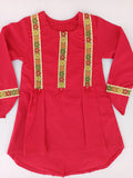 CRIMSON RED EMBROIDERED FROCK