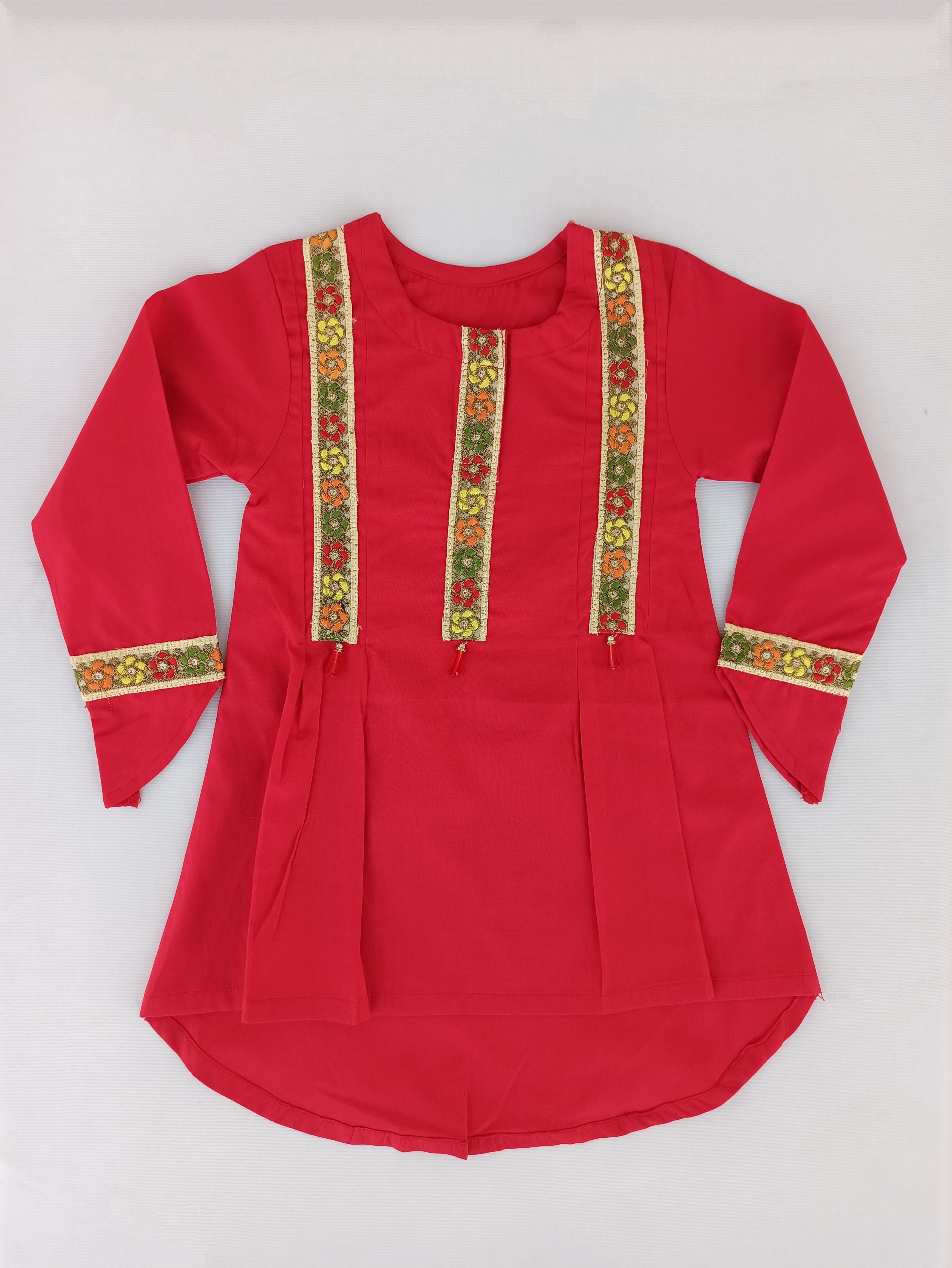 CRIMSON RED EMBROIDERED FROCK