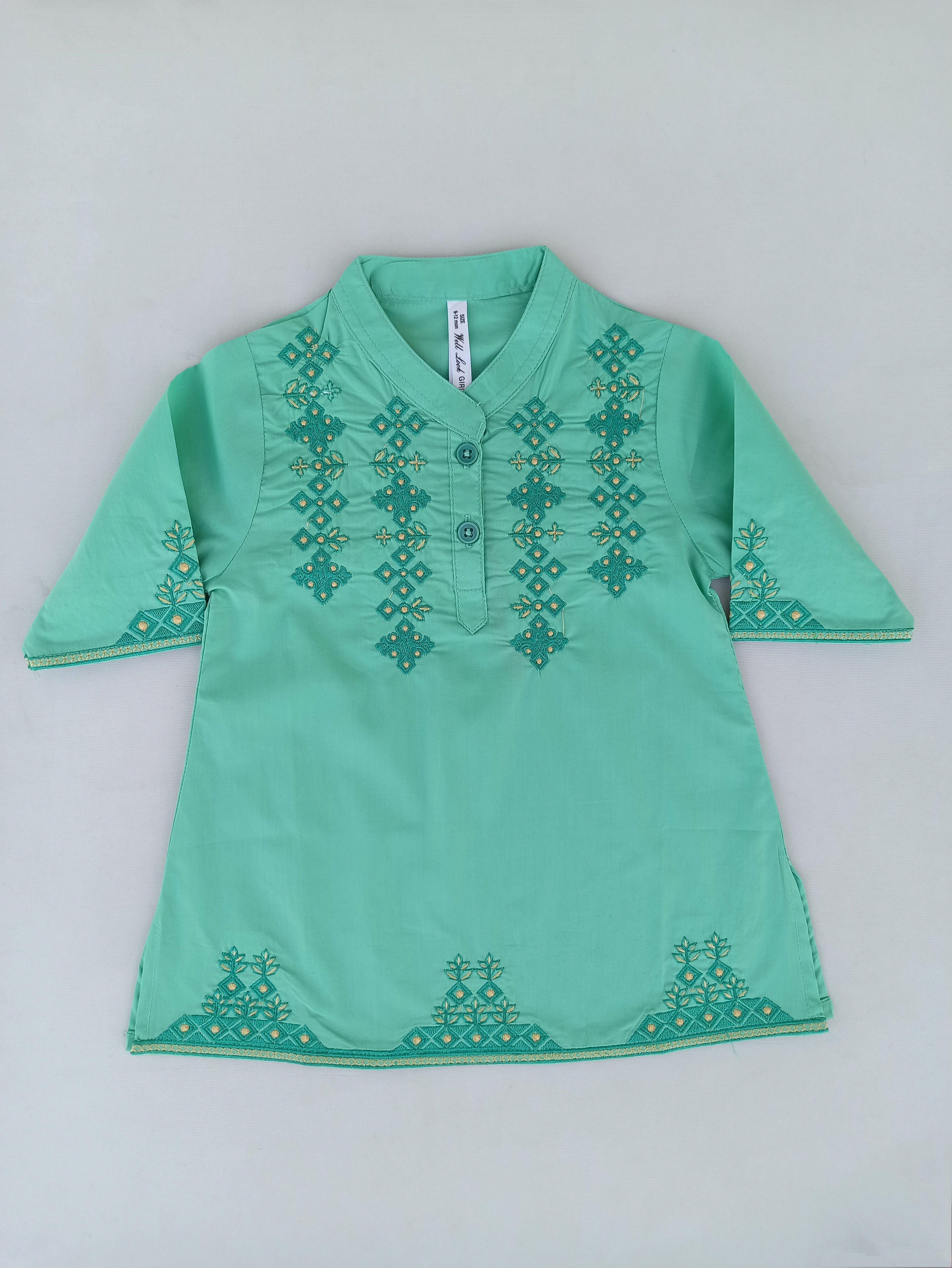 WELL LOOK GREEN EMBROIDERED KURTI