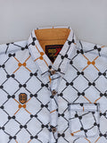 WHITE PRINTED CASUAL SHIRT WITH POCKET