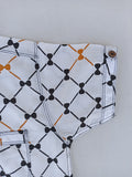 WHITE PRINTED CASUAL SHIRT WITH POCKET