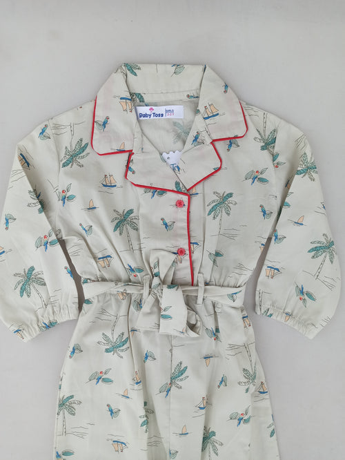 BABY TOSS MULTI PRINTED JUMPSUIT