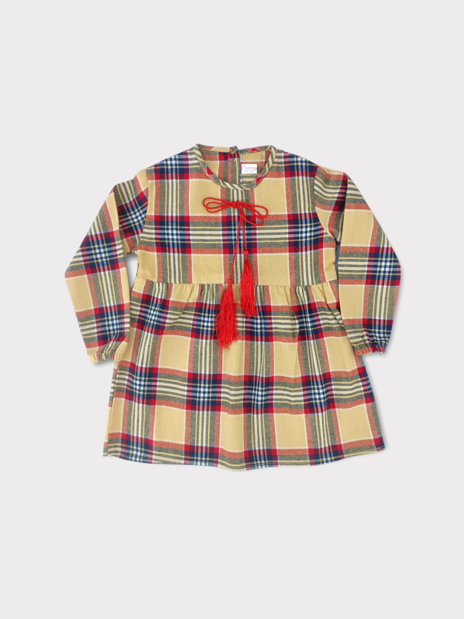 ORANGE MULTI CHECKED FROCK