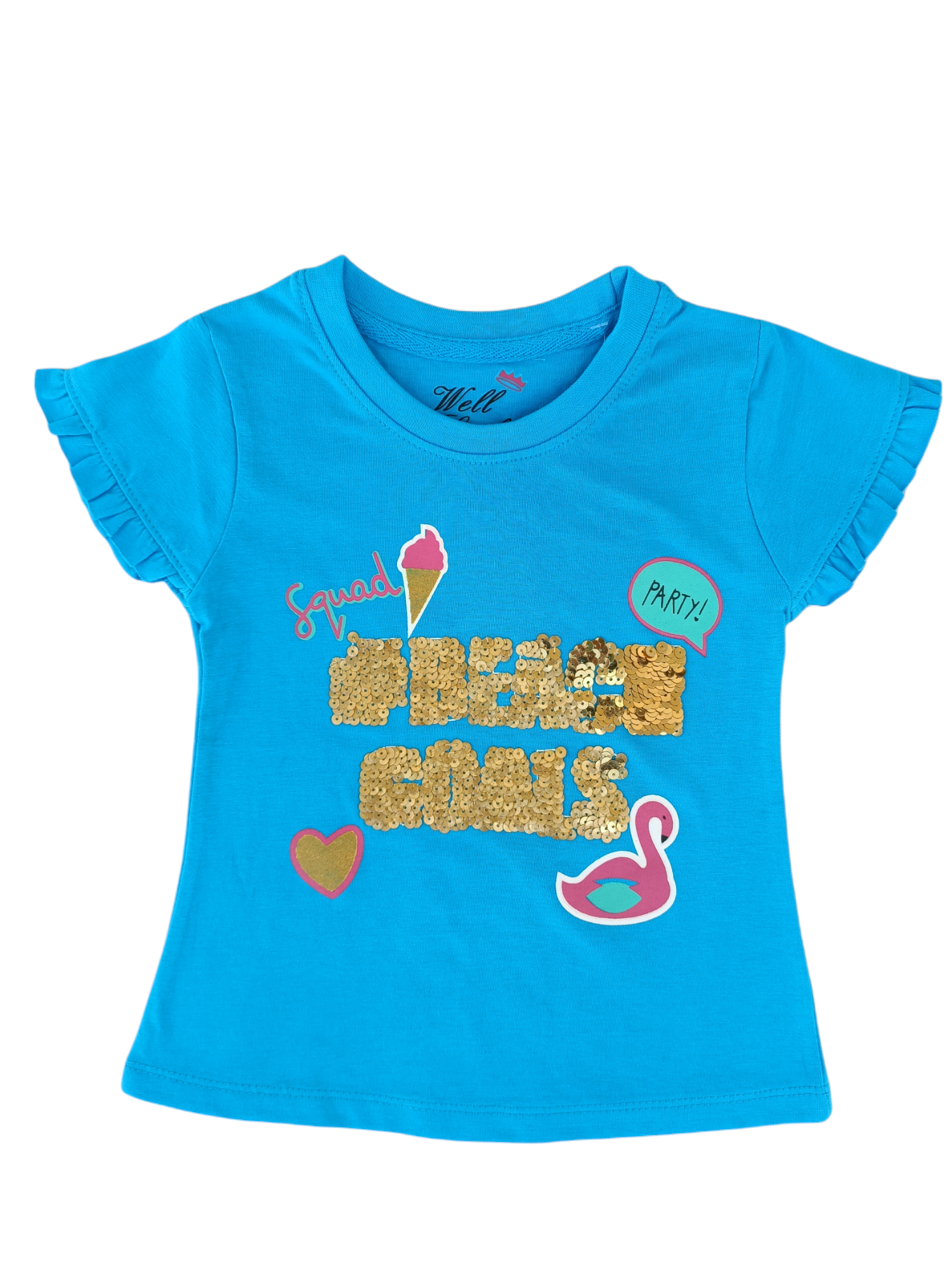 WELL LOOK GLITTER SEQUIN GRAPHIC T-SHIRT