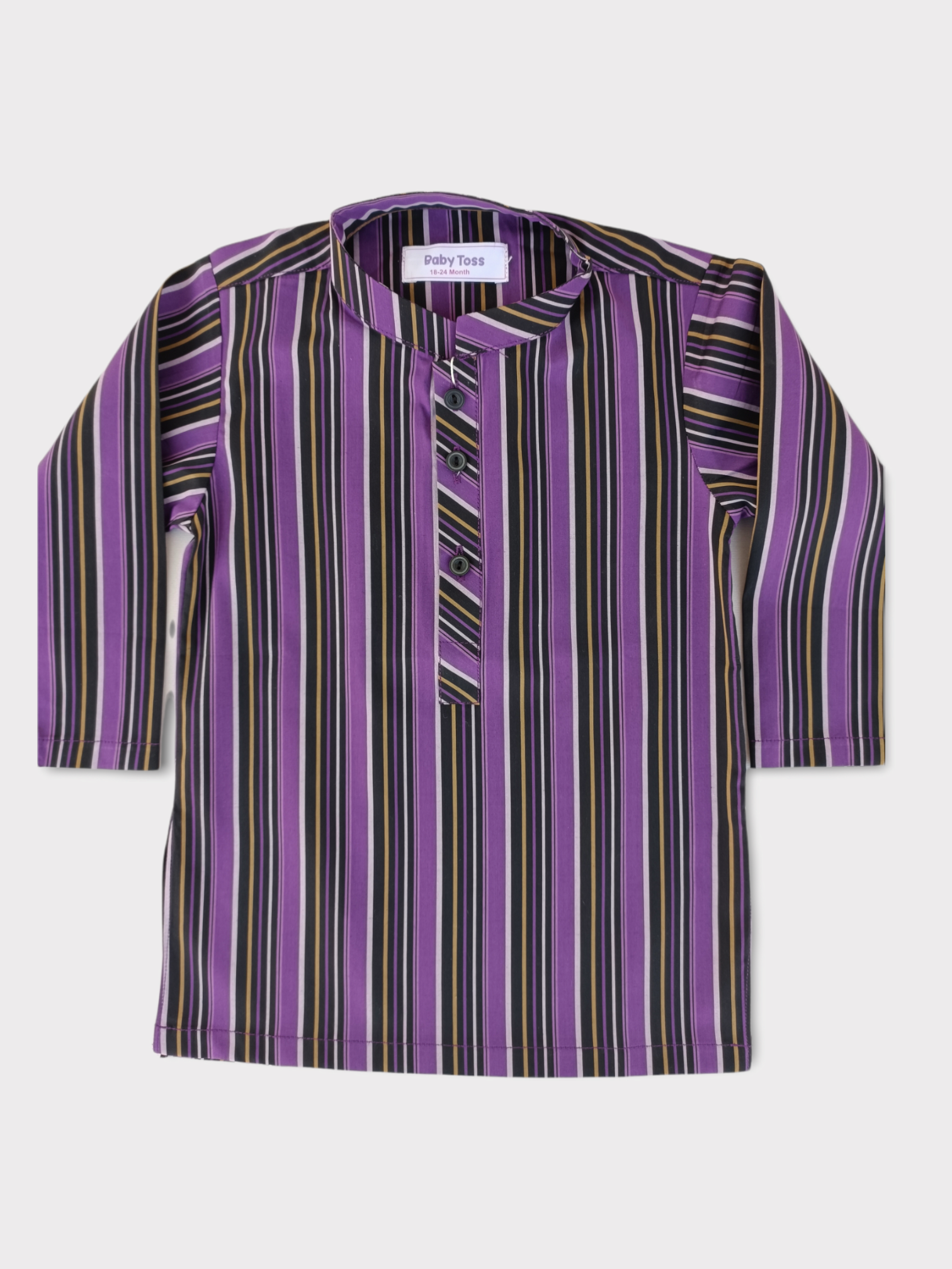 BABY TOSS MULTI STRIPED PURPLE KURTA & SHALWAR