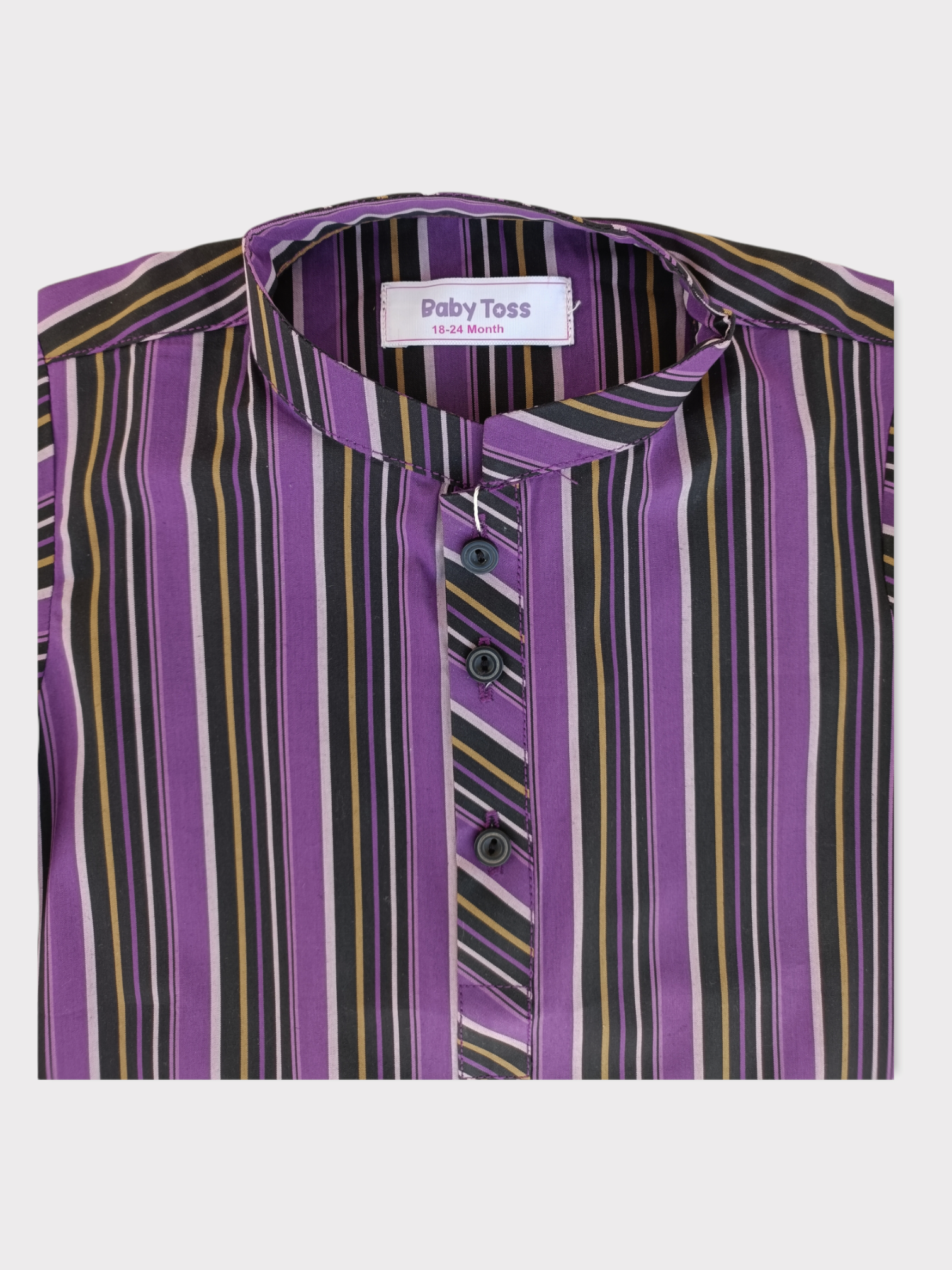 BABY TOSS MULTI STRIPED PURPLE KURTA & SHALWAR