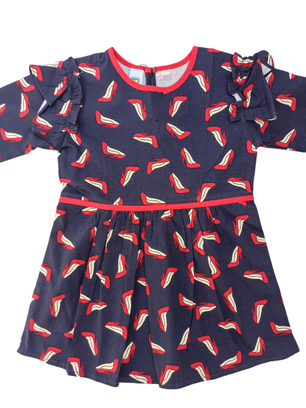 SCOPE HEELS PRINTED RUFFLE FROCK