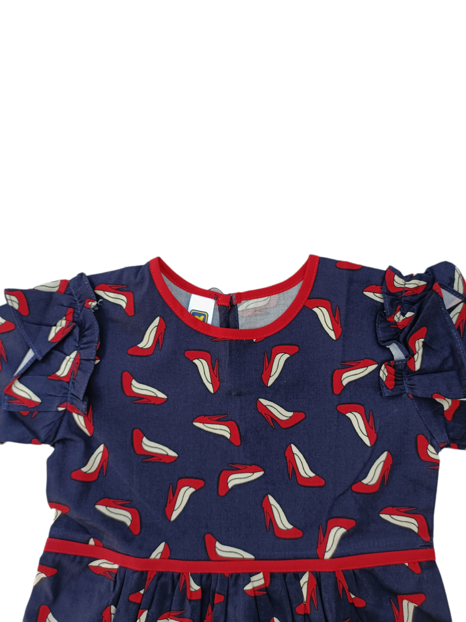 SCOPE HEELS PRINTED RUFFLE FROCK