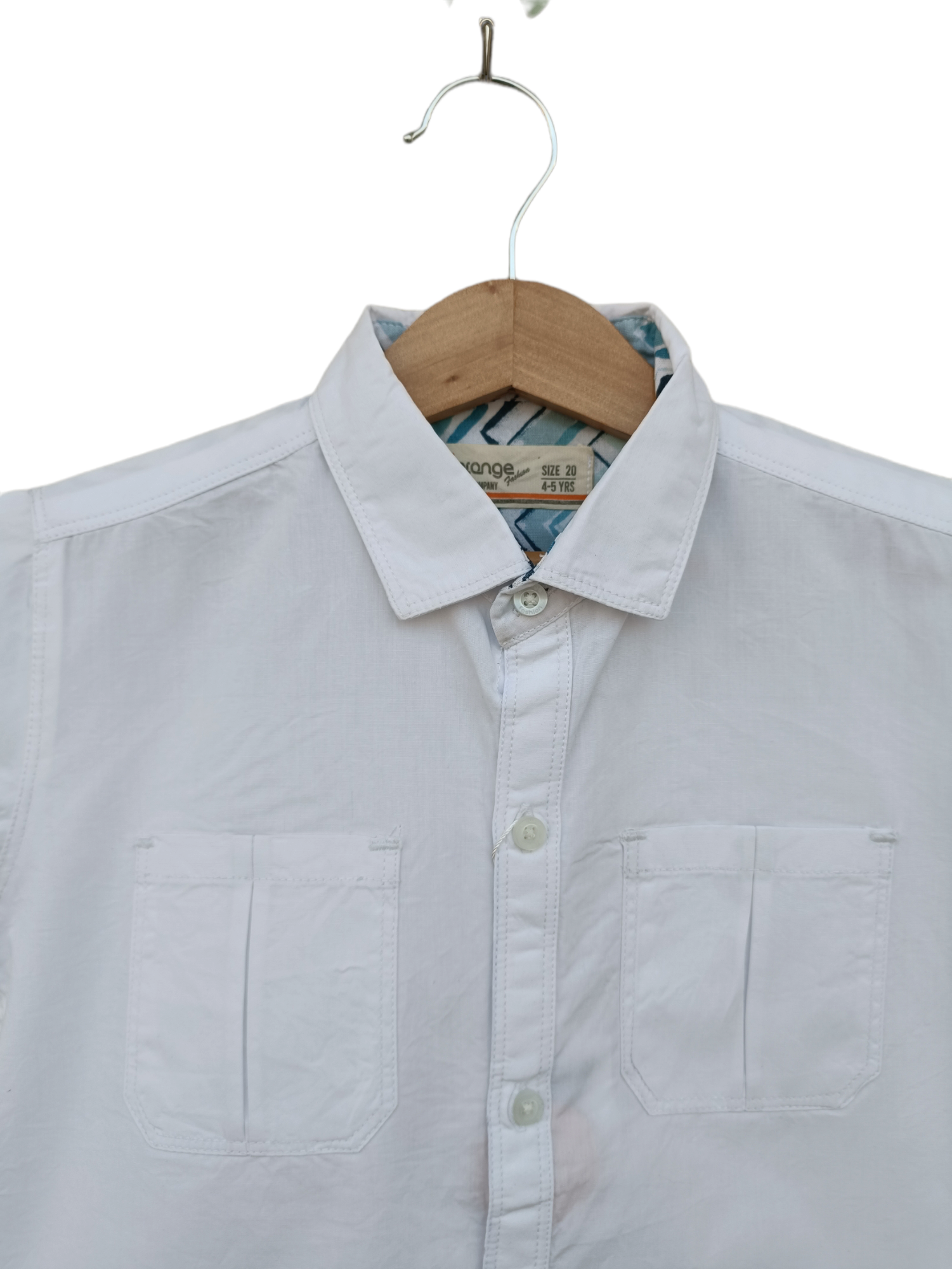 ORANGE STYLISH WHITE CASUAL SHIRT