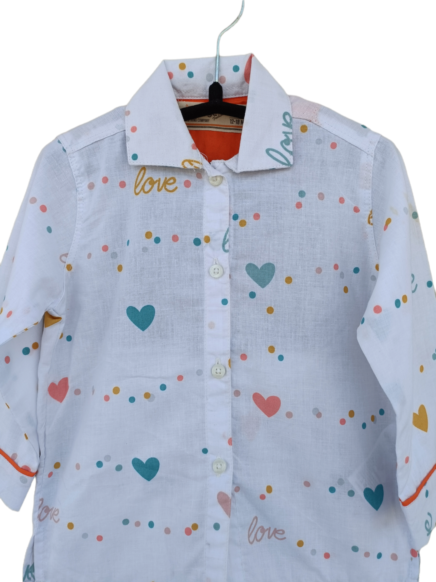 ORANGE HEARTS PRINTED NIGHT SUIT