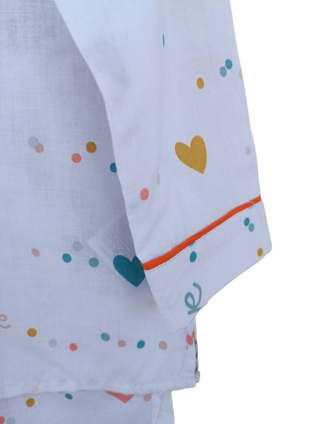 ORANGE HEARTS PRINTED NIGHT SUIT