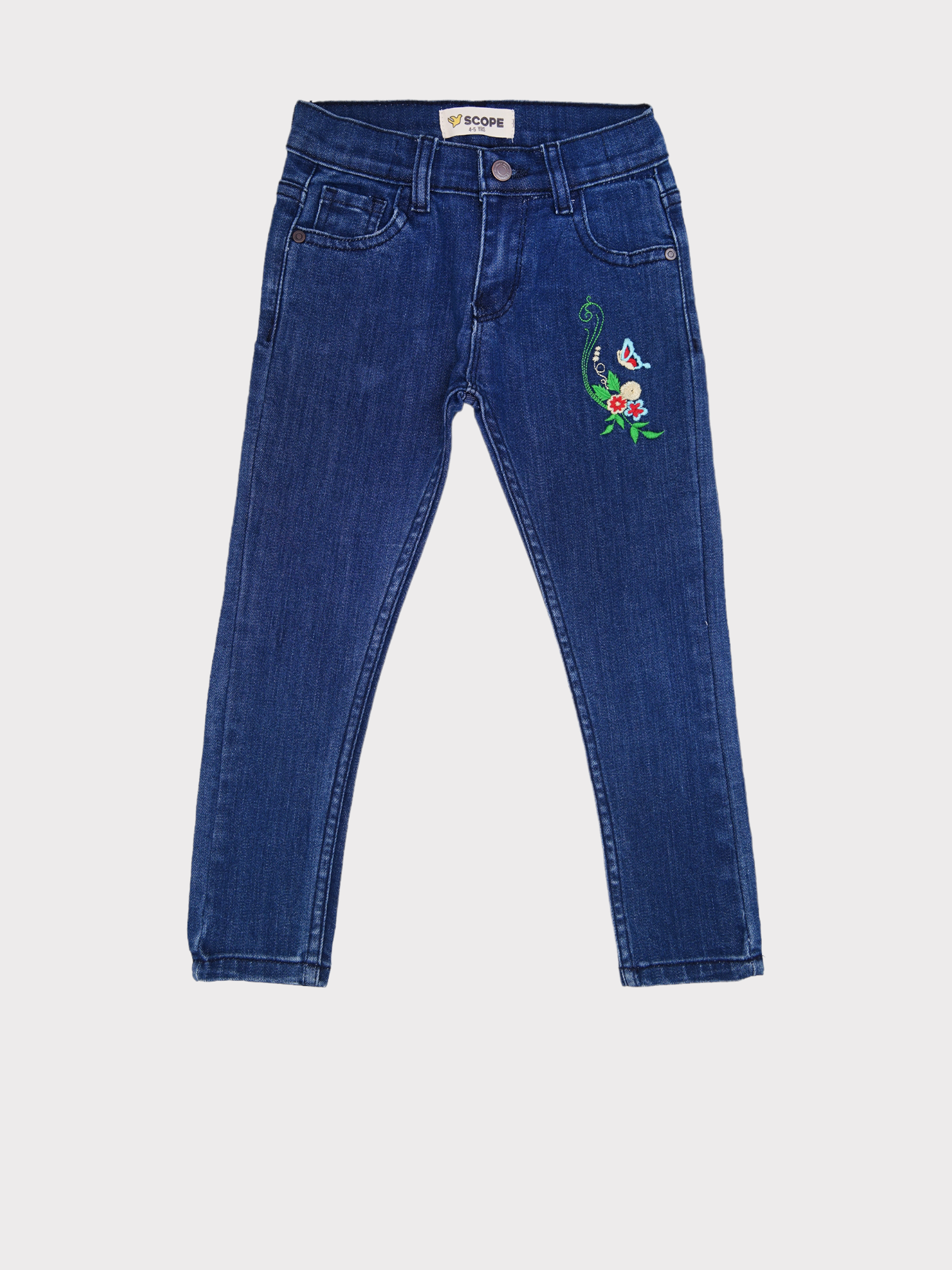 BLUE EMBROIDERED JEANS