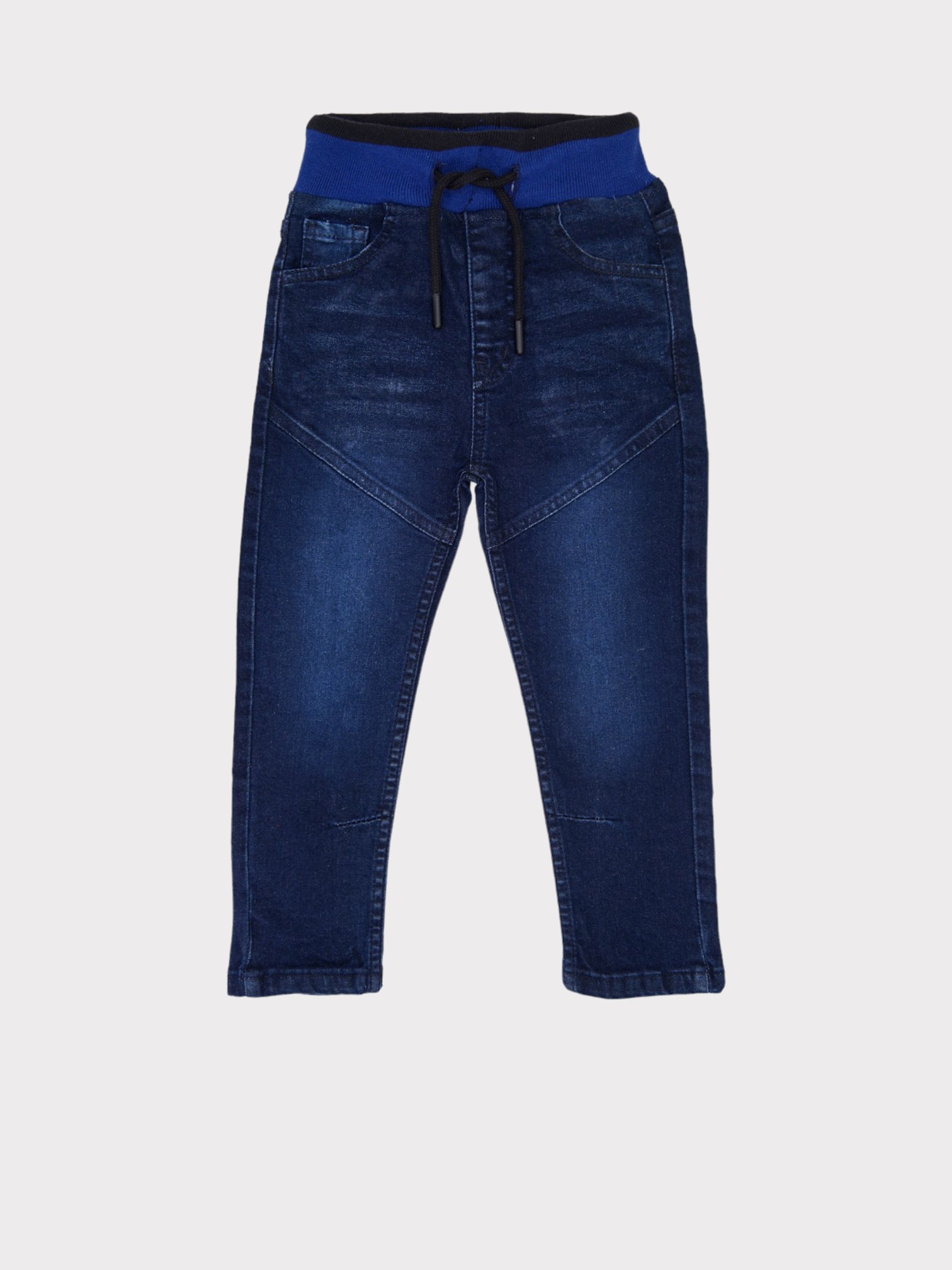 NAVY FADED RIBBED JEANS PANT