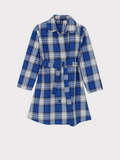 BLUE CHECKED COAT KURTI