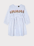 EMBROIDERED RUFFLE BELT FROCK