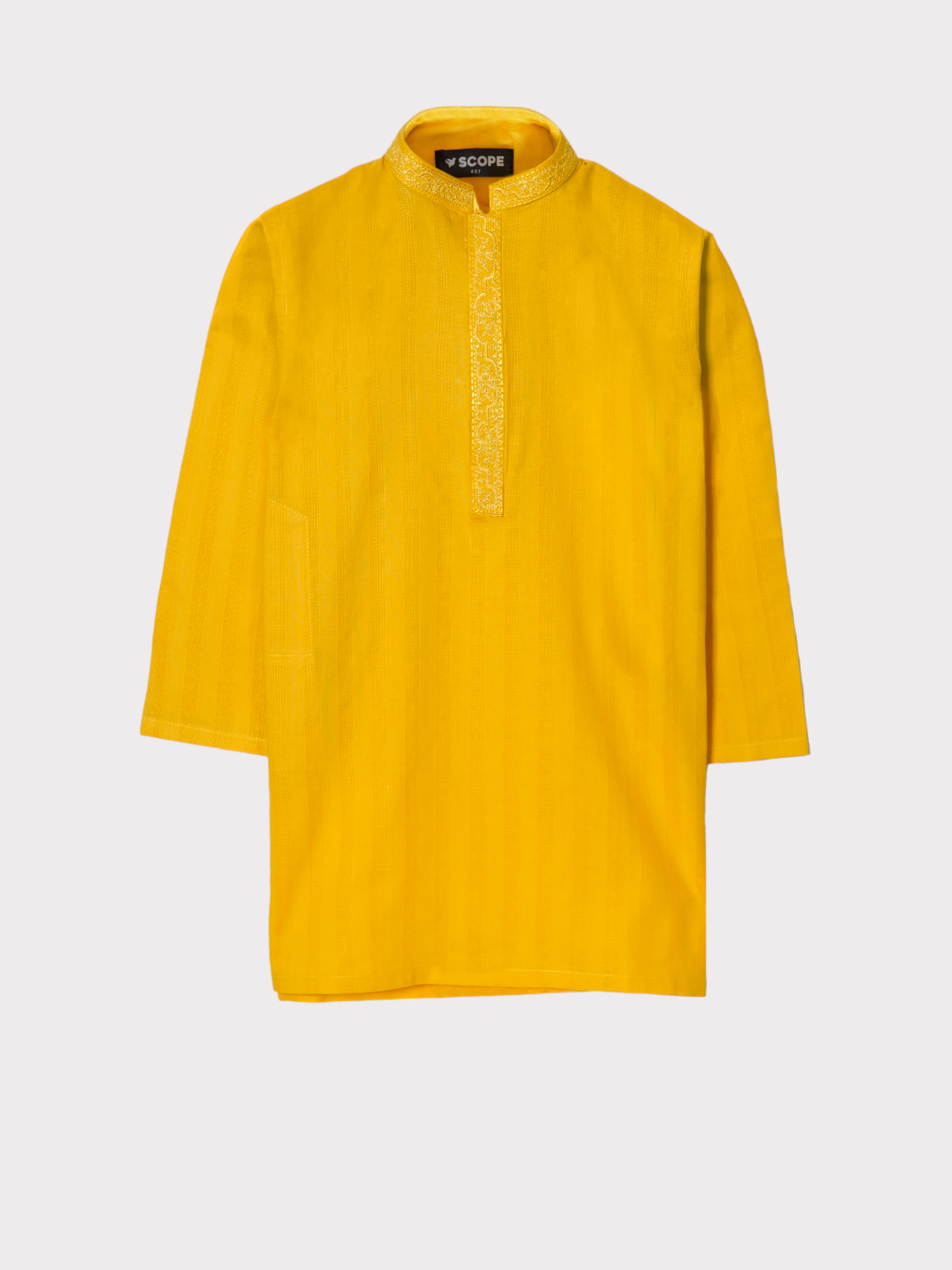 BRIGHT YELLOW EMBROIDERED KURTA