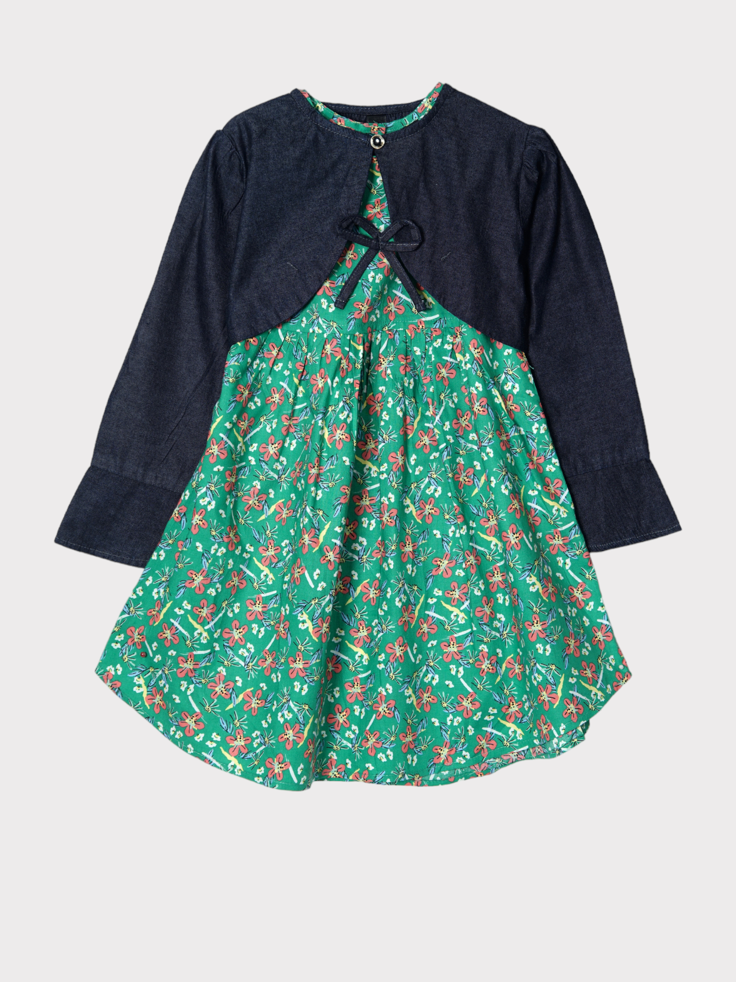 PRINTED KURTI WITH SHRUG