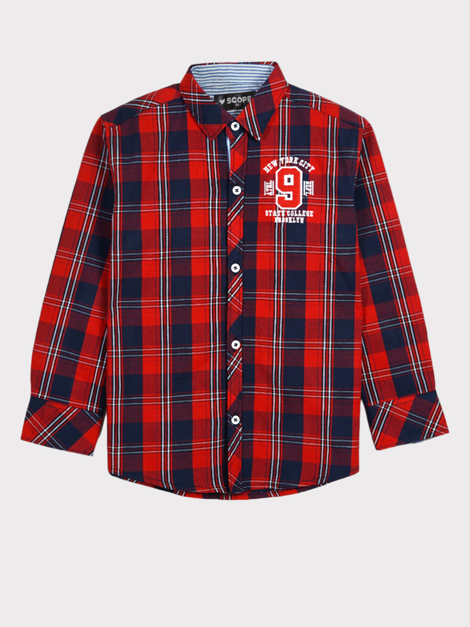 MULTI RED CHECKED PRINTED SHIRT