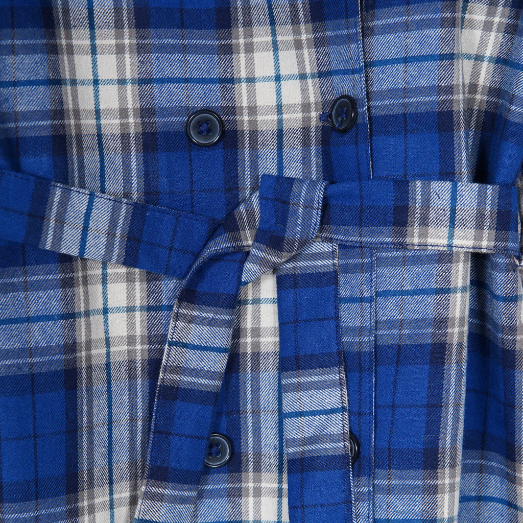 BLUE CHECKED COAT KURTI