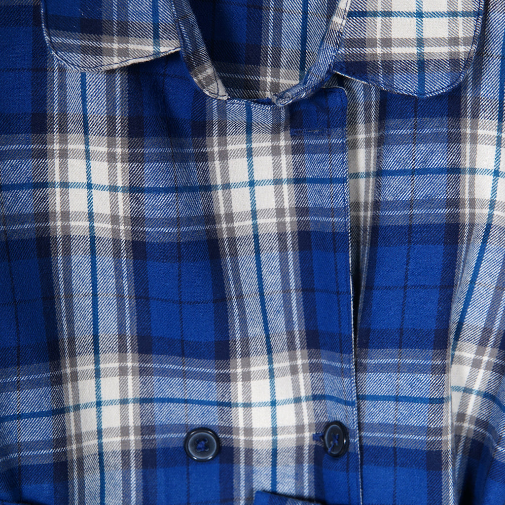 BLUE CHECKED COAT KURTI