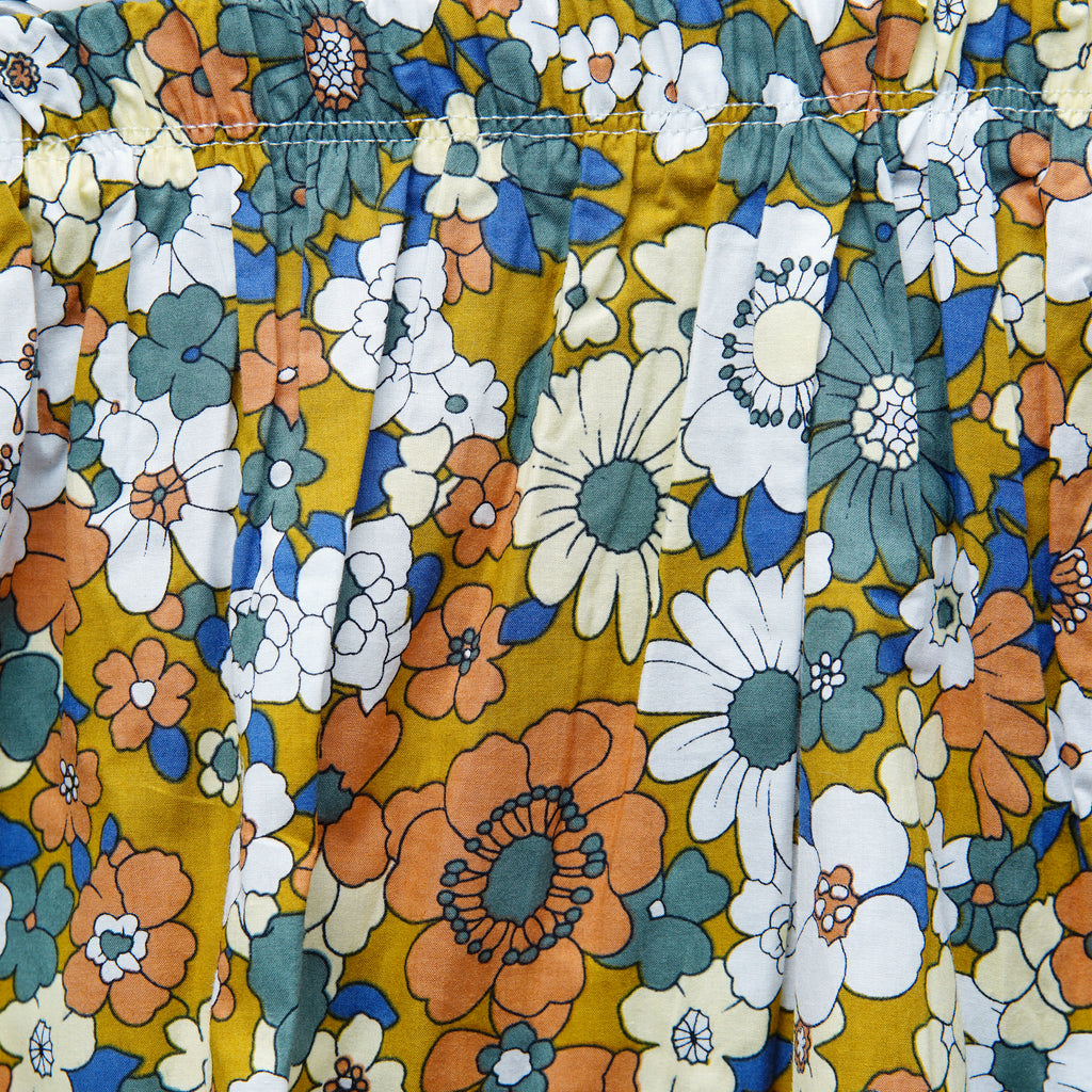 GREEN PRINTED SKIRT SUIT