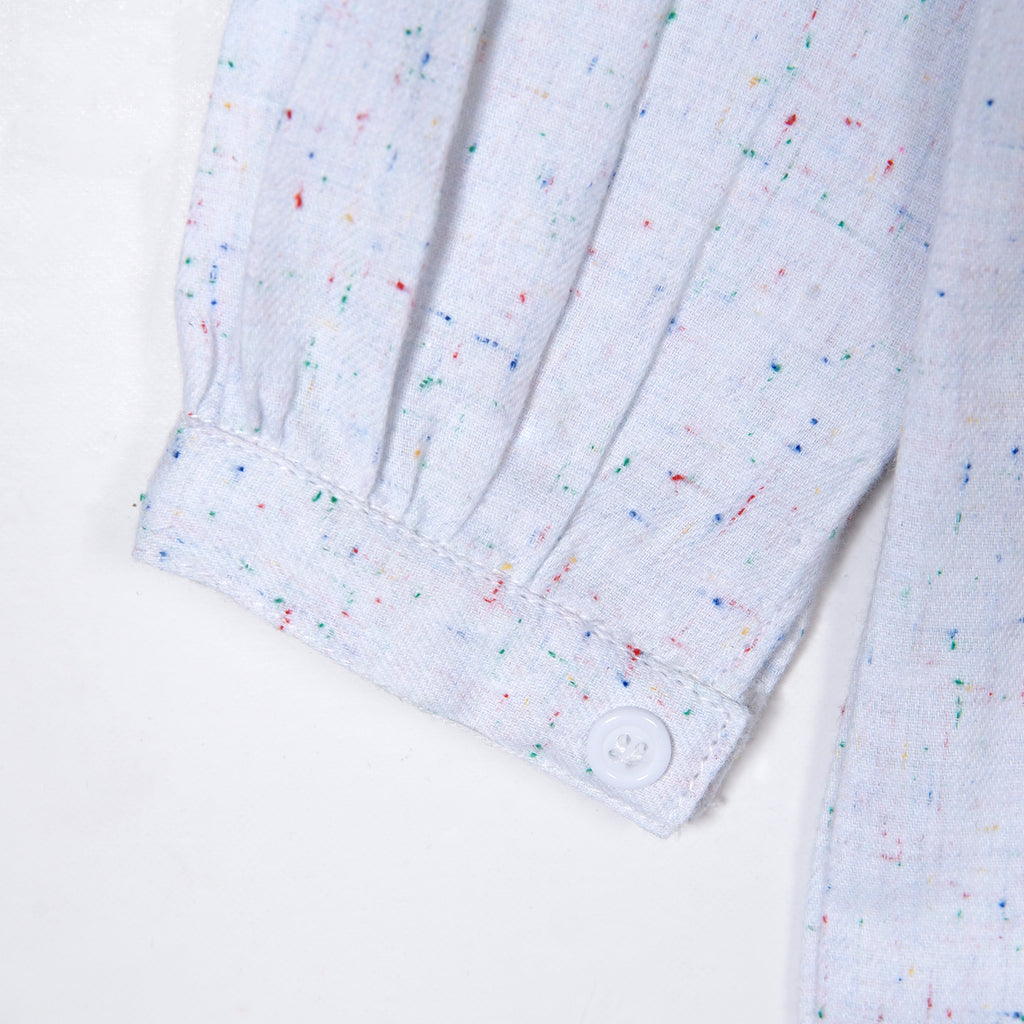 EMBROIDERED RUFFLE BELT FROCK