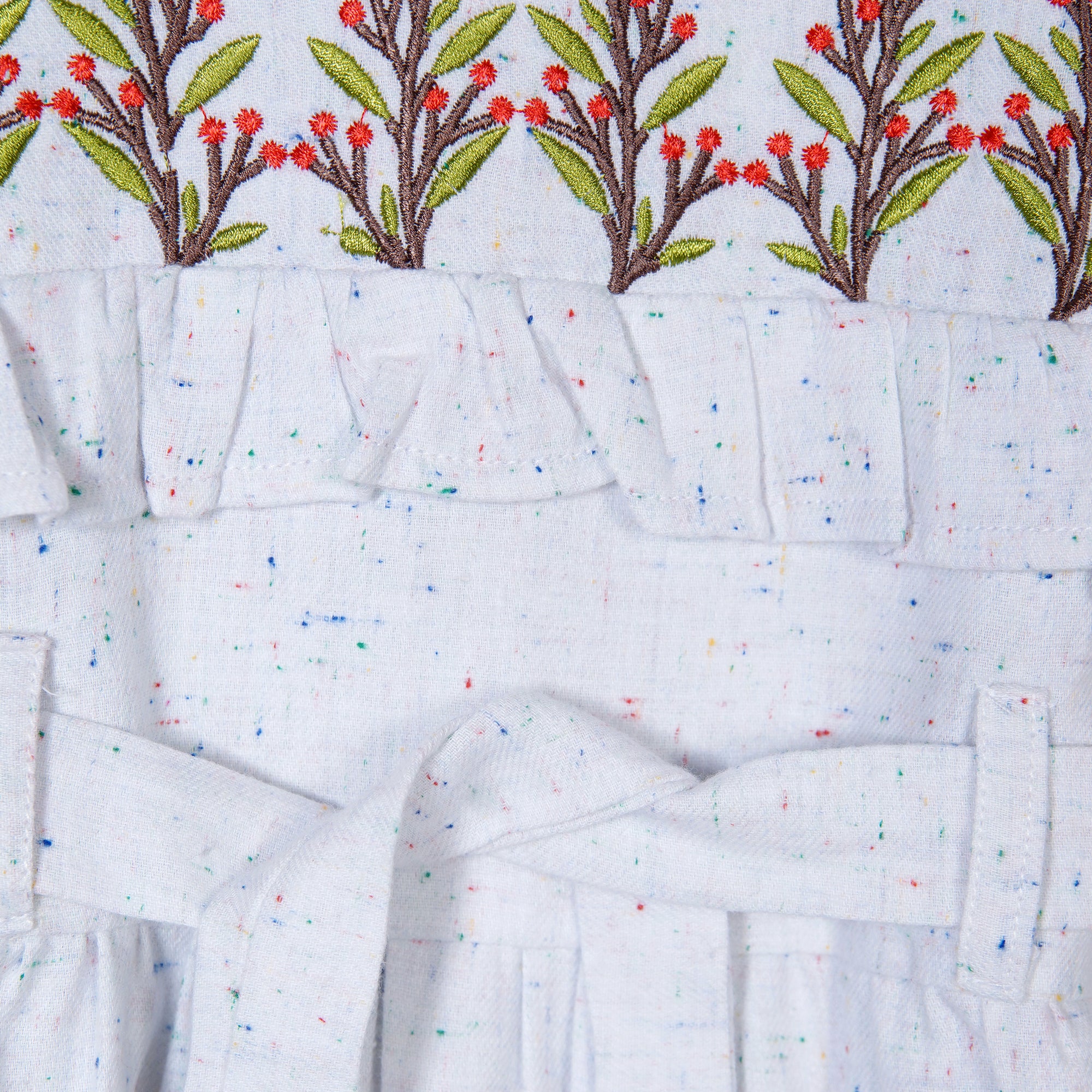 EMBROIDERED RUFFLE BELT FROCK